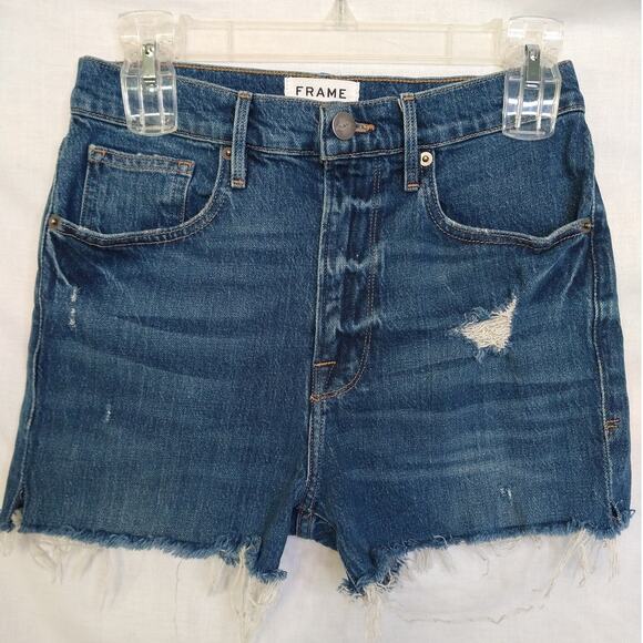 FRAME Le Vintage Bermuda Shorts Raw Hem Sz 27 Summer Casual Vacation - Picture 1 of 15